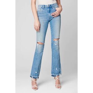 NWT BLANKNYC The Hoyt High Rise Distressed Mini Flare with Slit in No Thanks